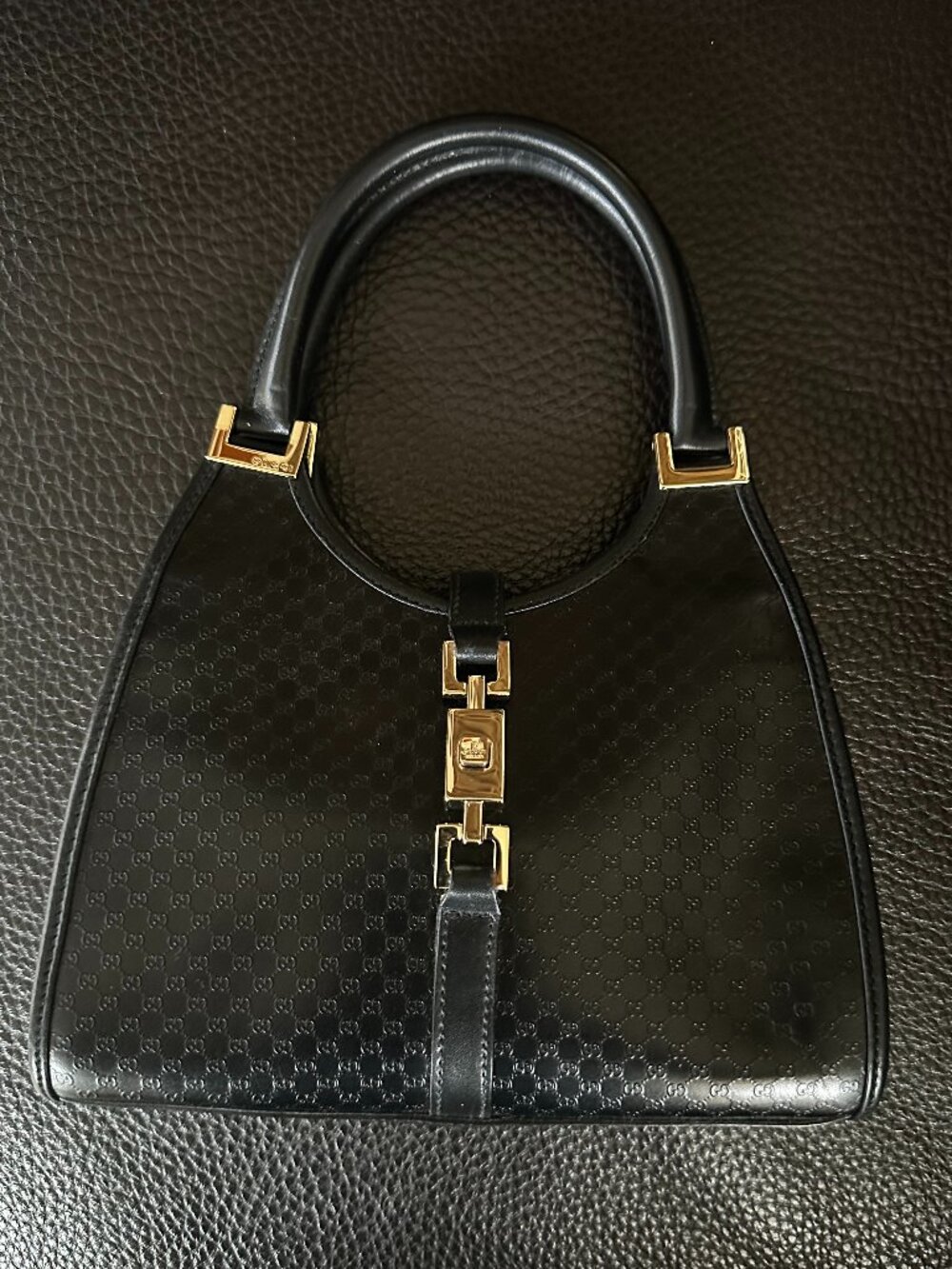 Gucci Piston Lock Jackie Guccissima Leather Shoulder Bag